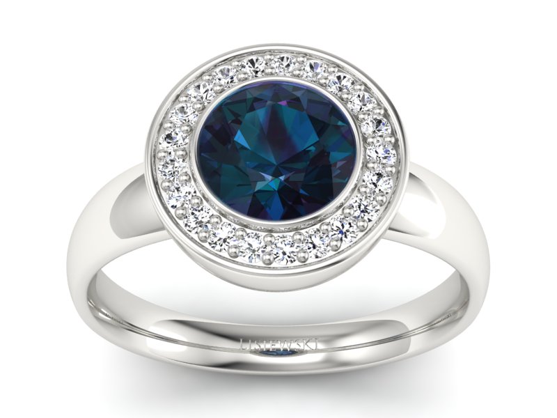 Pierścionek białe złoto z aleksandrytem - P15023b_al - 1