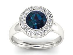 Pierścionek białe złoto z aleksandrytem - P15023b_al