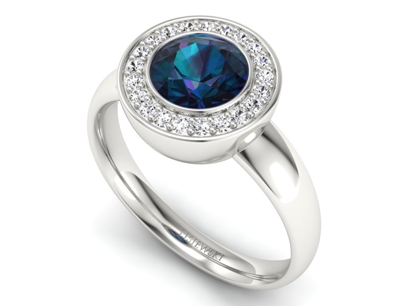 Pierścionek białe złoto z aleksandrytem - P15023b_al - 3