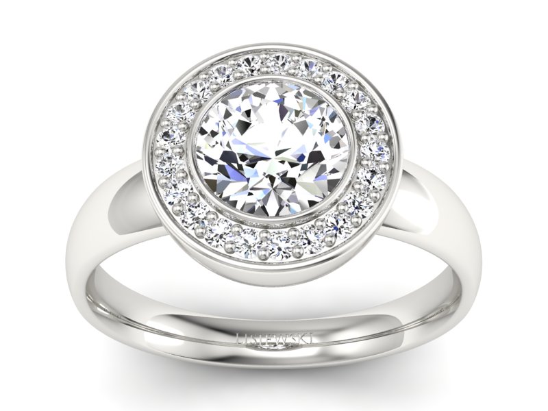 Pierścionek zaręczynowy z brylantami złoty - P15023b_SI_F - 1