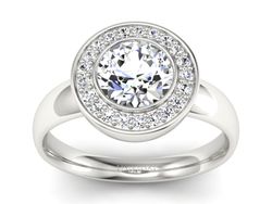 Pierścionek zaręczynowy z brylantami złoty - P15023b_SI_F