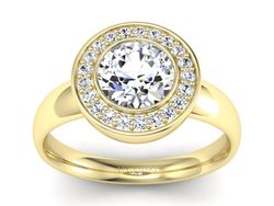 Złoty pierścionek z brylantem żółte złoto - p15023z