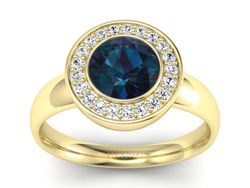 Pierścionek z aleksandrytem i brylantami - p15023zal