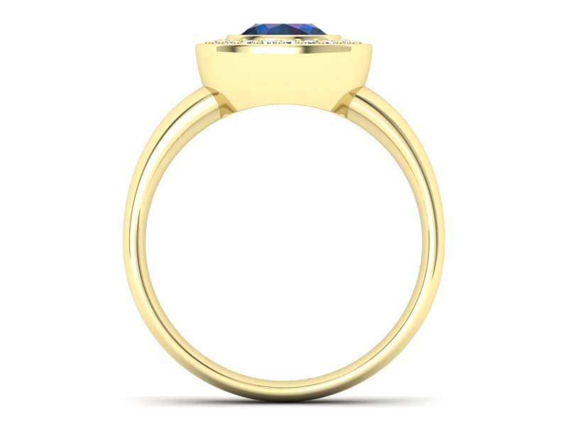 Pierścionek z aleksandrytem i brylantami - p15023zal - 2