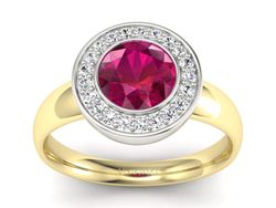 Pierścionek z rubinem i diamentami - p15023zbr