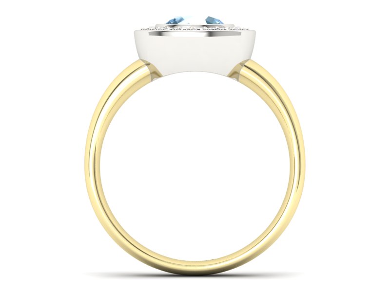 Pierścionek z topazem i brylantami - p15023zbtp - 2