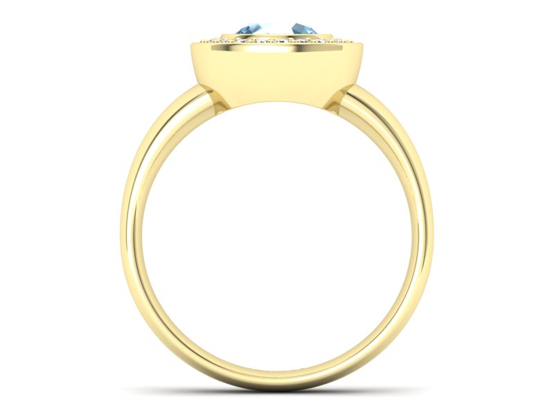 Pierścionek z topazem i brylantami żółte złoto - p15023ztp - 2