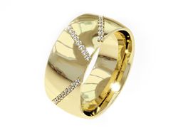 Obrączka z brylantami żółte złoto próba 585 - P15027z