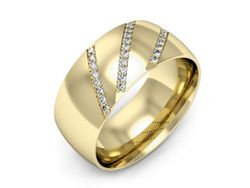 Obrączka z brylantami żółte złoto próba 585 - P15027zi