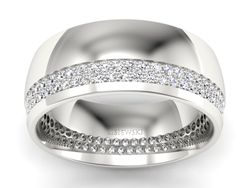 Obrączka z brylantami białe złoto - p15029b