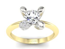 Złoty pierścionek zaręczynowy z brylantami - P15031bz_Si_J