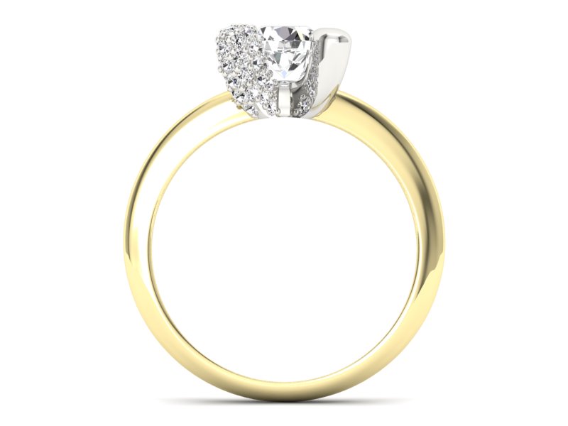 Złoty pierścionek zaręczynowy z brylantami - P15031bz_Si_J - 2