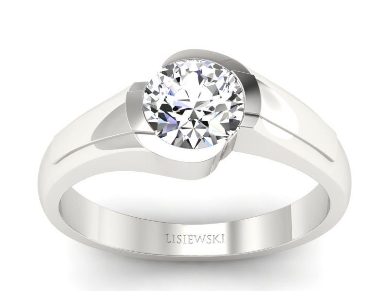 Pierścionek zaręczynowy z brylantem złoty - P15032bbr_P_I - 1