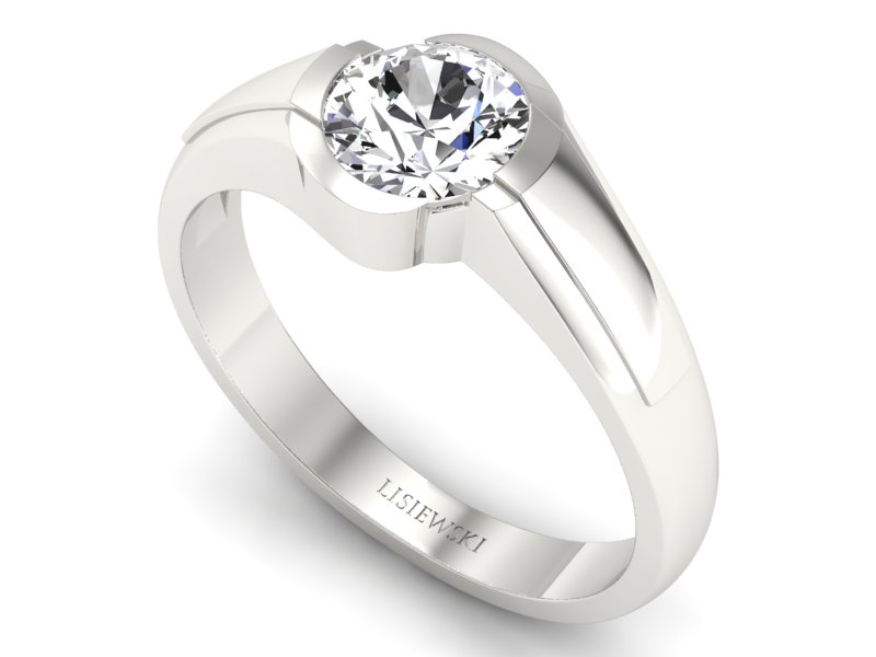 Pierścionek zaręczynowy z brylantem złoty - P15032bbr_P_I - 3