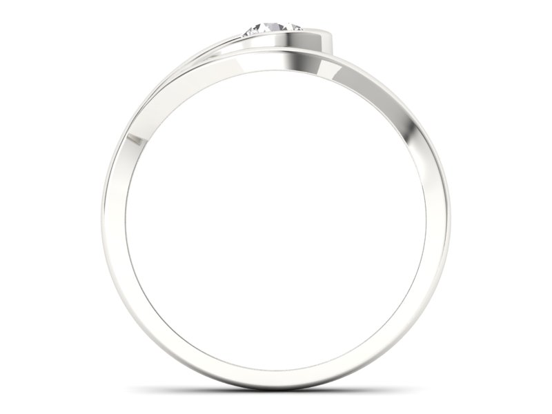 Złoty pierścionek z brylantem białe złoto - P15033b_Si_F - 2