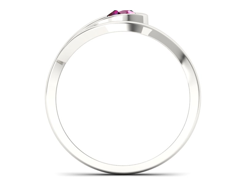 Złoty pierścionek z rubinem białe złoto - P15033brub - 2