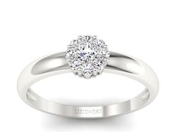 Złoty pierścionek z brylantami białe złoto - p15034b