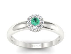 Złoty pierścionek ze szmaragdem i brylantami - p15034bsm