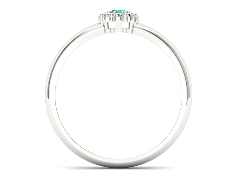 Złoty pierścionek ze szmaragdem i brylantami - p15034bsm - 2