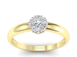 Złoty pierścionek zaręczynowy z brylantami - P15034bz_P_H