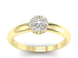 Pierścionek z brylantami żółte białe złoto - P15034z_Si_I