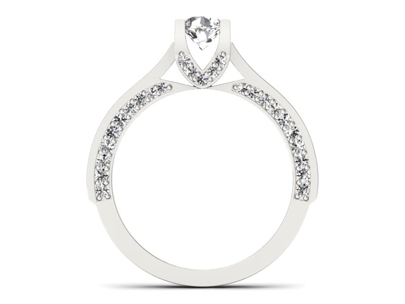 Pierścionek zaręczynowy z brylantami białe złoto - p15035b - 2