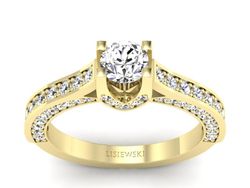 Pierścionek zaręcznynowy z diamentami żółte złoto - p15035z