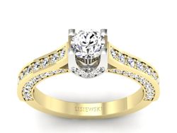 Pierścionek zaręczynowy z brylantami złoto 585 - p15035zb