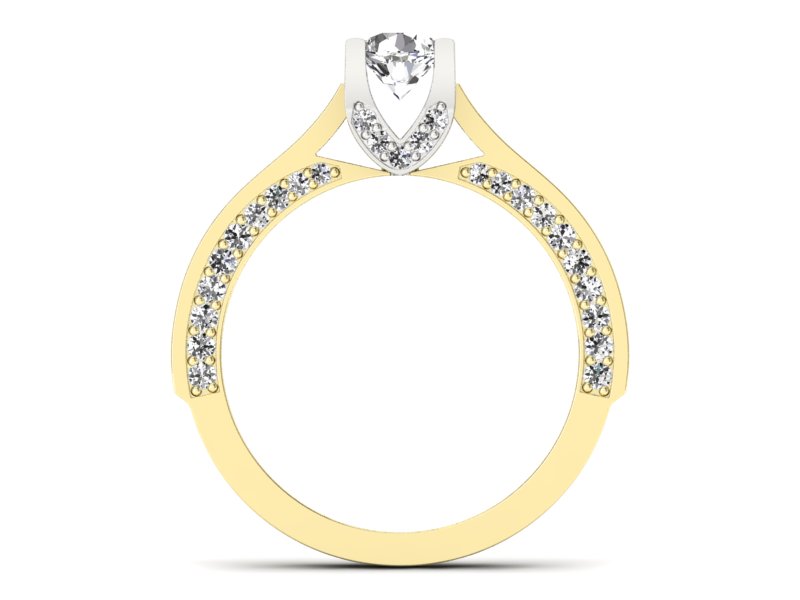 Pierścionek zaręczynowy z brylantami złoto 585 - p15035zb - 2