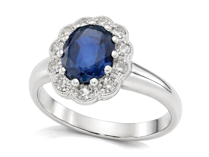Pierścionek z szafirem i brylantami - P15037bbr_szaf - 1