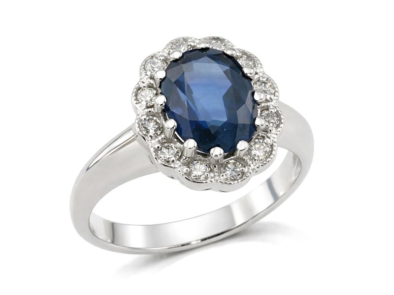 Pierścionek z szafirem i brylantami - P15037bbr_szaf - 2