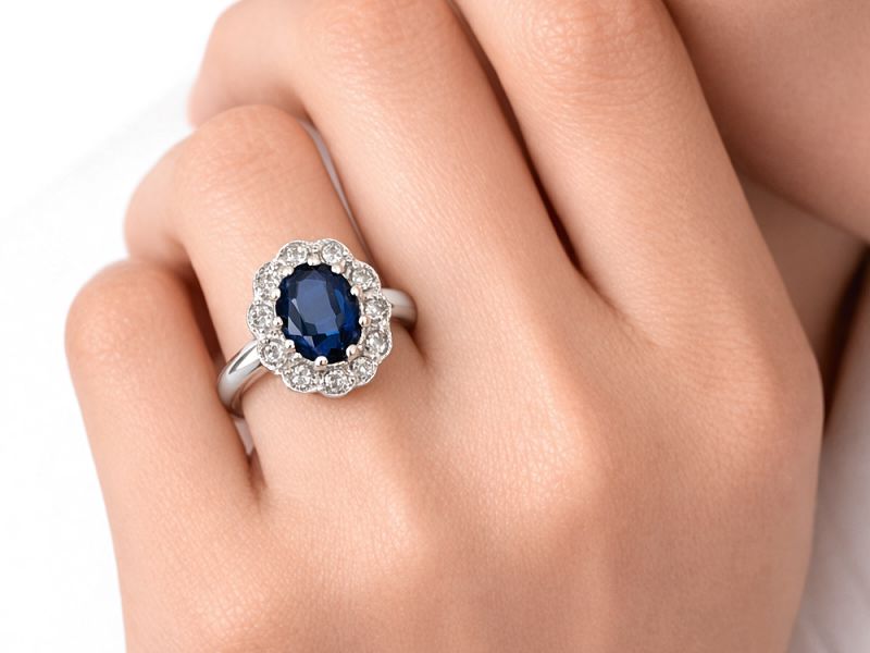 Pierścionek z szafirem i brylantami - P15037bbr_szaf - 3
