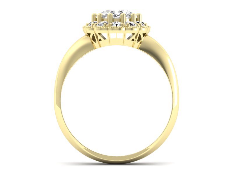 Złoty pierścionek z diamentami żółte złoto - p15037z - 2