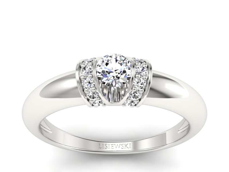 Pierścionek zaręczynowy z diamentami - p15039b - 1