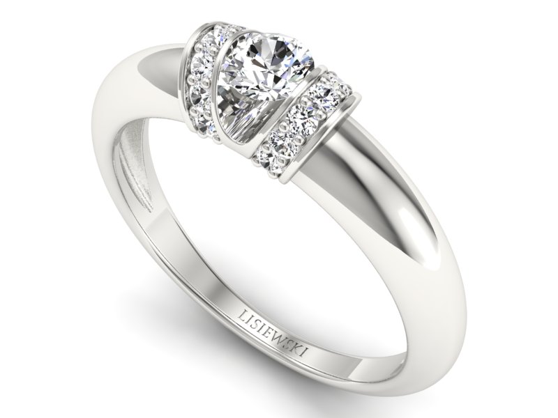 Pierścionek zaręczynowy z diamentami - p15039b - 3