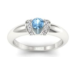 Złoty pierścionek z topazem i brylantami - P15039ba