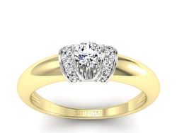 Złoty pierścionek z brylantami - p15039zb