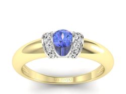 Pierścionek z tanzanitem i diamentami - p15039zbt