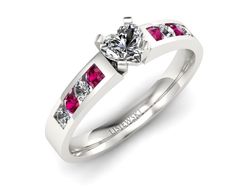 Pierścionek z diamentami i rubinami złoto 585 - P15042br_rub