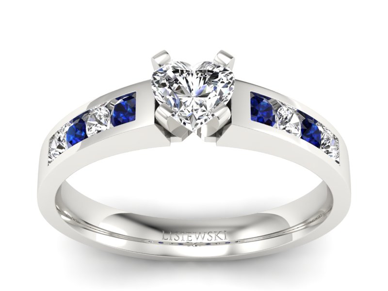 Pierścionek zaręczynowy z szafirami - P15042bszbr_SI_H - 1