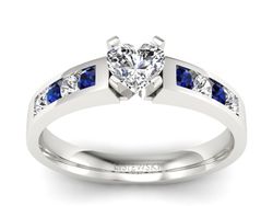 Pierścionek zaręczynowy z szafirami - P15042bszbr_SI_H