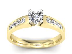 Pierścionek z diamentami białe i żółte złoto - P15042bz_Si_H