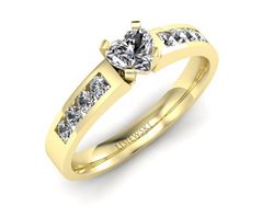 Złoty Pierścionek z diamentami żółte złoto - P15042z_Si_H