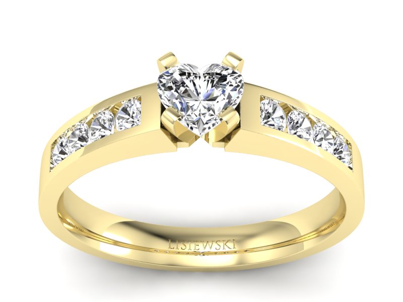 Złoty pierścionek z diamentami żółte złoto - P15042z_Si_H - 1