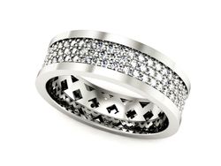 Pierscionek z brylantami białe złoto 585 - P15045bbr_VS_H