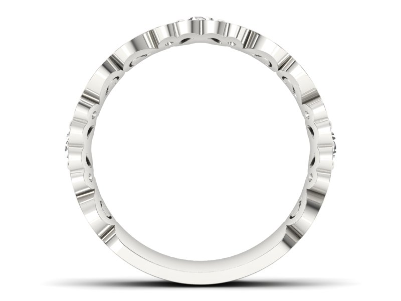 Pierścionek obrączka z brylantami białe złoto - P15053bb - 2