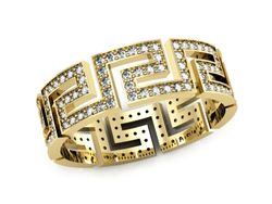 Obrączka ze złota z brylantami próba 585 - P15054zbr