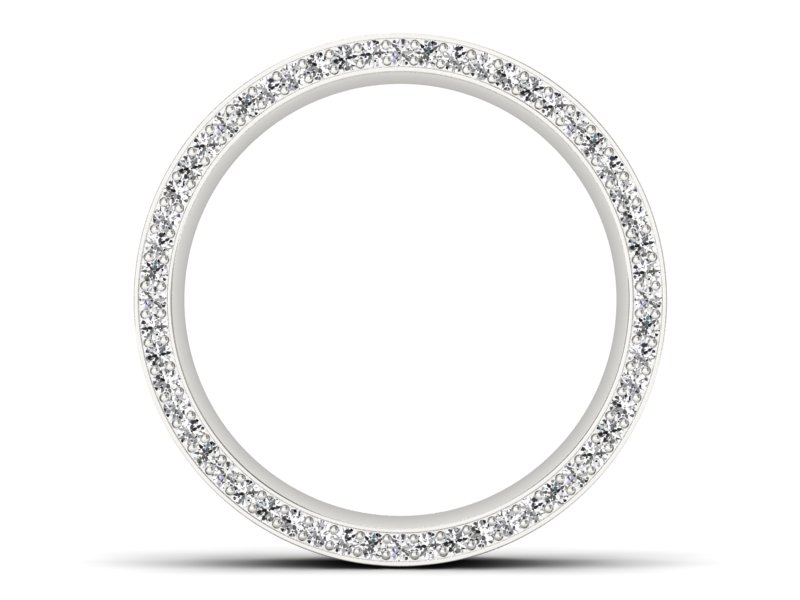 Pierścionek obrączka z brylantami białe złoto - P15055bbr - 2