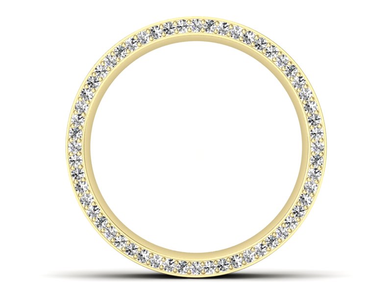 Obrączka z brylantami żółte złoto soczewkowa - P15055z - 2