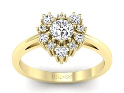 Złoty pierścionek z brylantami żółte złoto - P15056z